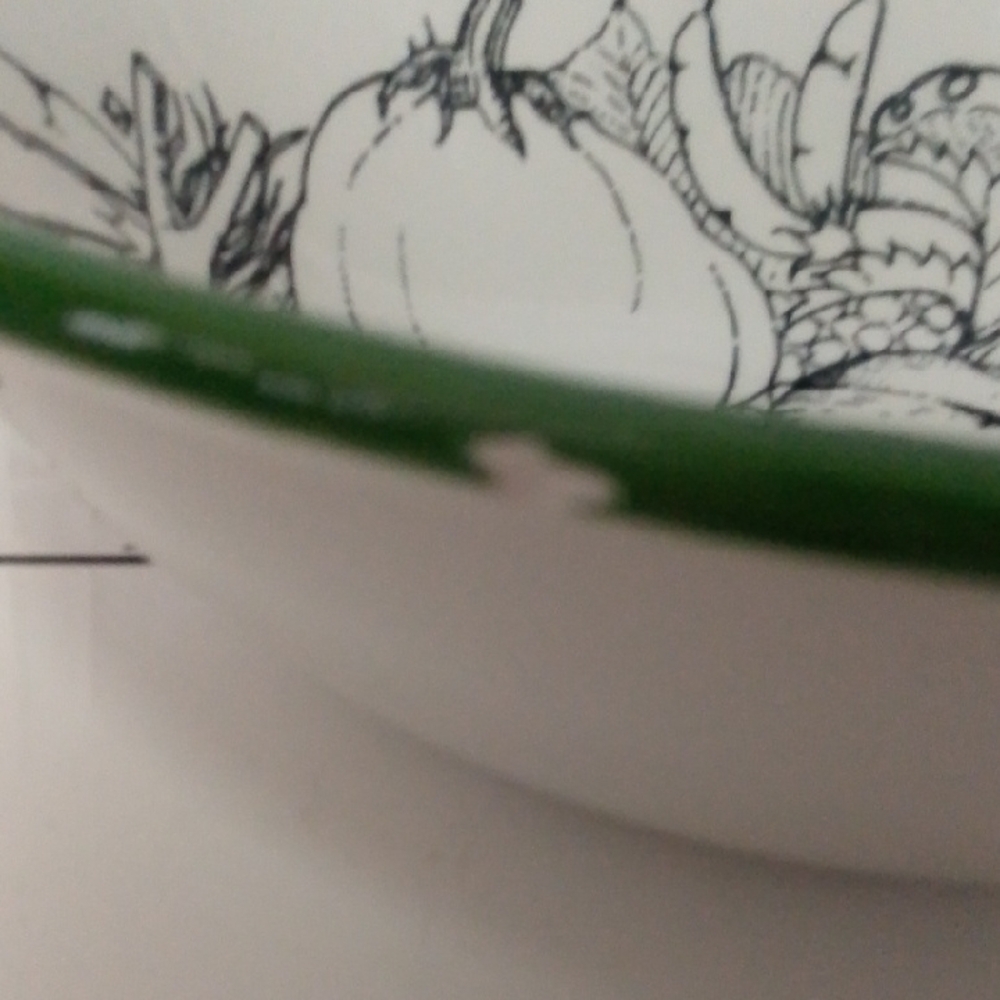 Made In Italy Baldelli Green and White Vegetable Design Bowl - Picture 10 of 11